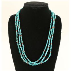 Native American Turquoise Coral Necklace