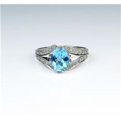 Brilliant Blue Topaz & Diamond Ring