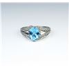 Image 1 : Brilliant Blue Topaz & Diamond Ring