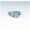 Image 2 : Brilliant Blue Topaz & Diamond Ring