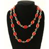Image 1 : Apple Coral Turquoise Bead Necklace