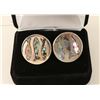 Image 1 : Inlaid Sterling & Abalone Cuff Links