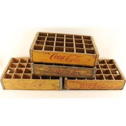 Lot of 4 Wooden Coca Cola Bottle Crates
