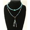 Image 1 : 2 Native American Turquoise Silver Bead Necklaces