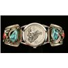 Image 1 : Turquoise & Coral Navajo Watch Tips