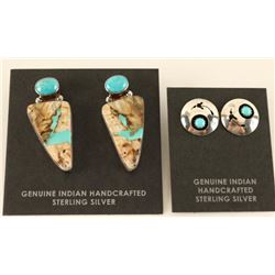 Lot of 2 Pairs Native American Earrings