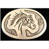 Image 1 : Overlaid Silver Native American Horse Belt Buckle