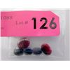Image 1 : 2 Round Ruby & 3 Blue Sapphire Gemstones - 23 CTW