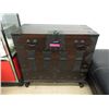 Image 1 : Metal Bound Wood Drop-Front Cabinet