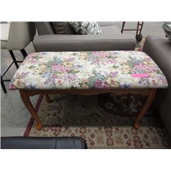 Wood Bench with Upholstered Seat