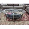 Image 1 : Oval Tempered Glass Coffee Table