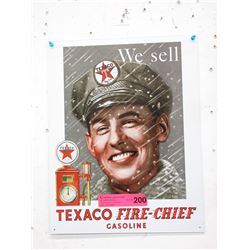 New Tin Texaco Sign with Vintage Image
