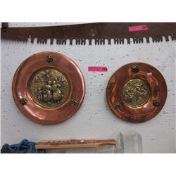 2 Brass & Copper Wall Plates
