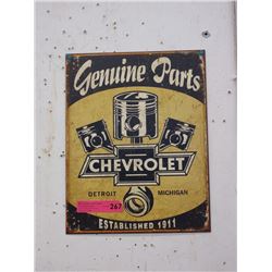 New Chevrolet Tin Sign with Vintage Image