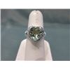 Image 1 : Large Green Amethyst & Diamond Ring