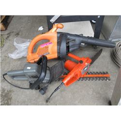 3 Garden Tools, Chainsaw, Trimmer and Blower