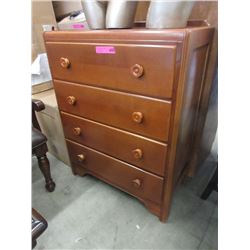 Vintage Wood 4 Drawer Dresser