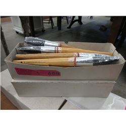 3 Dozen New Round Birch Handled Bristle Brushes