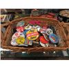 Image 1 : Wicker Basket Full of Button Badges