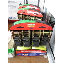 Western Rugged 4 Piece Ratchet Tie Down Set