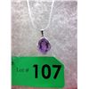 Image 1 : 4.5 CT Amethyst & Diamond Necklace