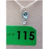 Image 1 : Blue Topaz & Diamond Loop Design Necklace