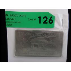 1 Oz. .999 Fine Titanium Buffalo Bar