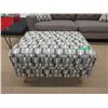 Image 1 : New Fabric Ottoman with Wood Legs