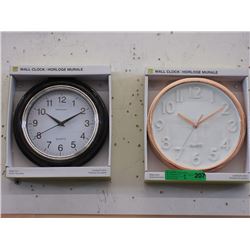 2 New 10" Wall Clocks with Glass Lenses