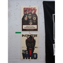 The Who & KISS Concert Posters