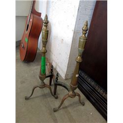 Pair of Brass Andirons