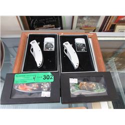 2 New Folding Knives - 2 with Lighters