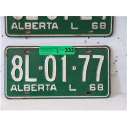 Pair of 1968 Alberta License Plates
