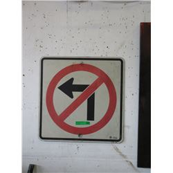 No Left Turn Road Sign