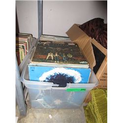 Tote of Vintage LP Records