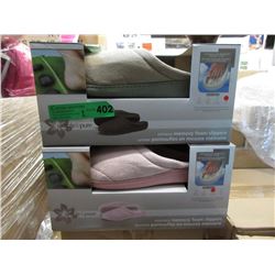 2 New Pairs of Memory Foam Slippers - Size L & XL