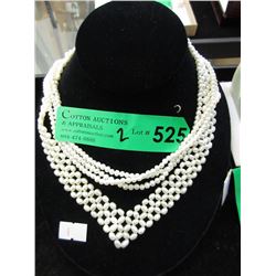 Two New Pearl Necklace - 1 Woven & 1 Triple Strand