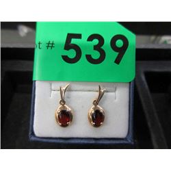 10 KT Gold and Garnet Earrings