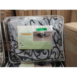 New Grey Queen Size Sherpa Blanket