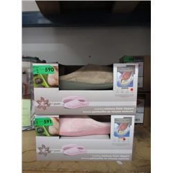 2 Pairs of New Memory Foam Slippers - Size L & XL