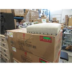 Pair of New Beige Fabric Side Chairs - Wood Legs