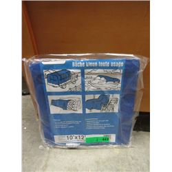 2 New 10 Foot  x 12 Foot Blue Poly Tarps