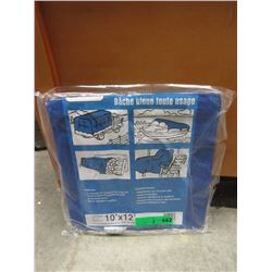 2 New 10 Foot  x 12 Foot Blue Poly Tarps