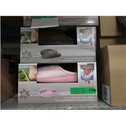 2 Pairs of New Memory Foam Slippers - Size L & XL