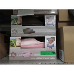 2 Pairs of New Memory Foam Slippers - Size L & XL