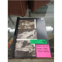 3 Unused French Nude Post Cards