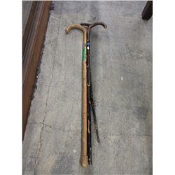 3 Folk Art Wood Canes