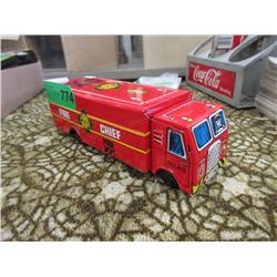 1960 Lucky Toy Tin Lithograph Fire Truck