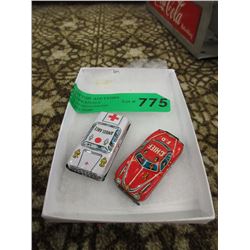 2 x 1940/1950s Fire Chief Car & Ambulance