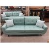 Image 1 : New Retro Style 7 Foot Aqua Fabric  Sofa